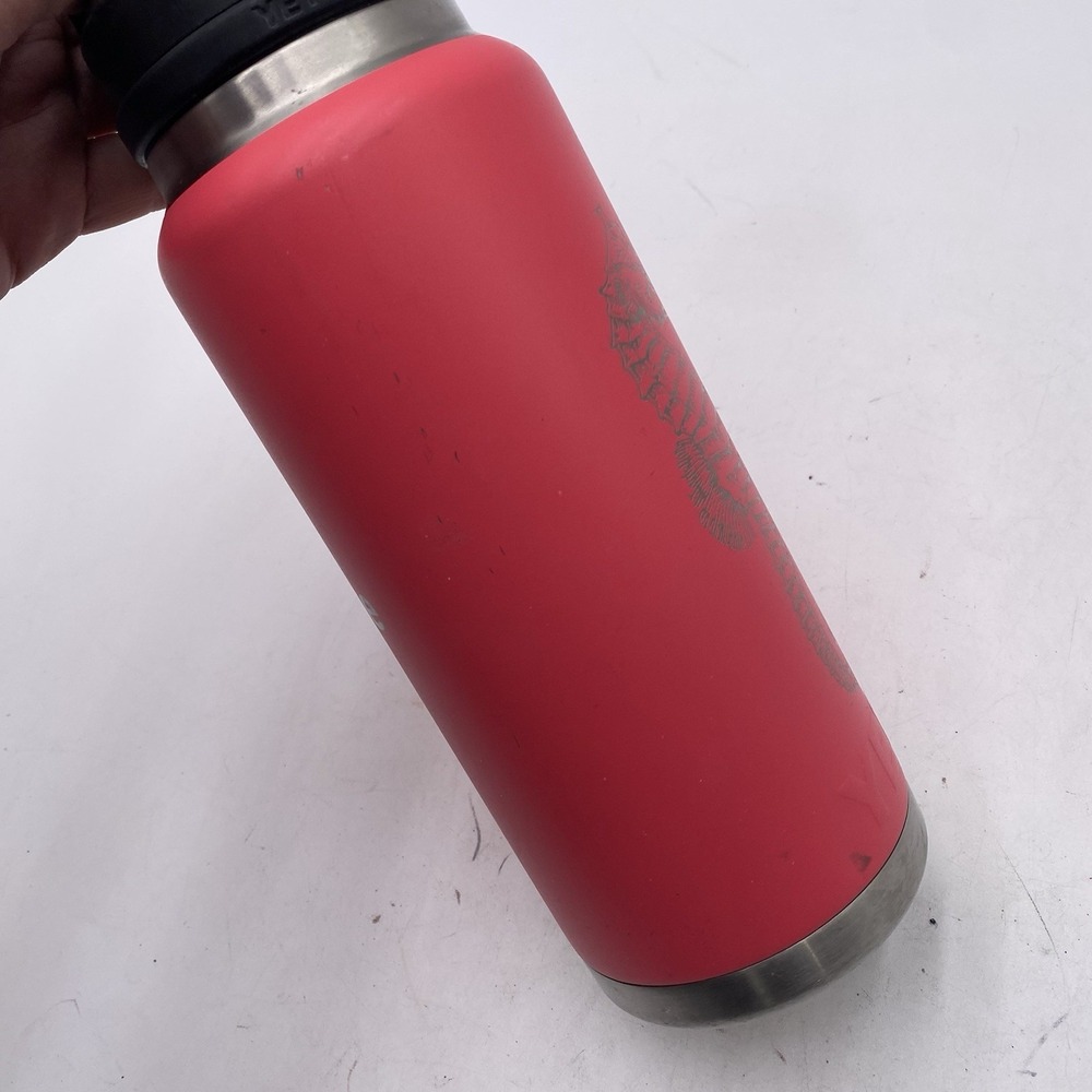 Yeti Rambler 36 OZ Bottle Bimini Pink Chug Cap SEE PICS SHOWS WEAR ENGRAVED - Picture 4 of 16